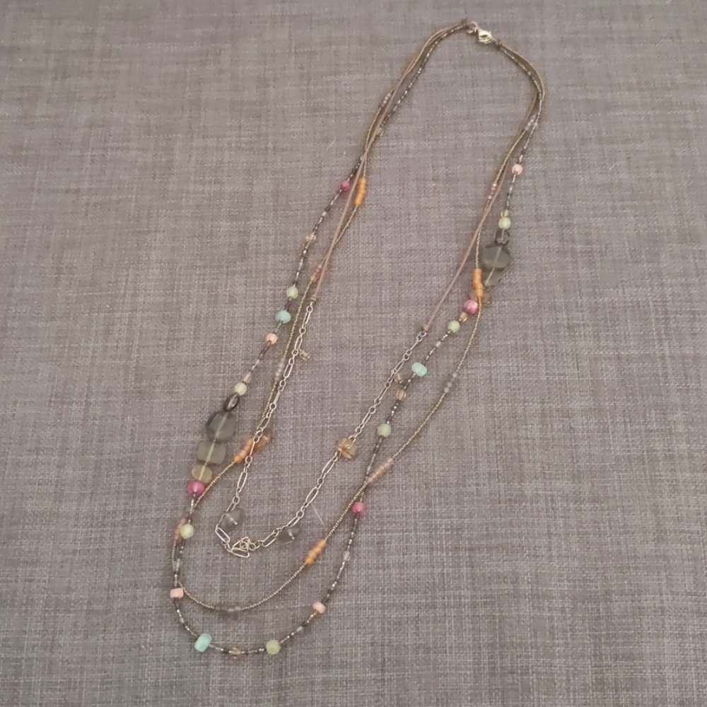 Silpada Tri-Strand Beaded Necklace
